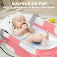 thumbnail image 2 of Collapsible Baby Bathtub for Newborn with Thermometer & 1 Hooded Towel & 1 Soft Floating Cushion,Portable Travel Bathtub with Drain Hole, Durable Foldable Baby Tubs for Infants to Toddler, 2 of 31