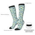 thumbnail image 4 of KLL Floral In Blue Print Cool Socks Men's Women's Crew Socks Funny Crazy Novelty Stockings, 4 of 6