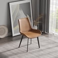 thumbnail image 2 of Modern Dining Chair Living Room Black Metal Leg Dining Chair-Brown-4pcs, 2 of 8