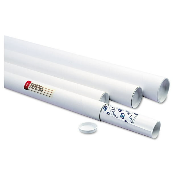 WHITE MAILING TUBES, 24" LONG, 2" DIAMETER, WHITE, 25/CARTON Walmart