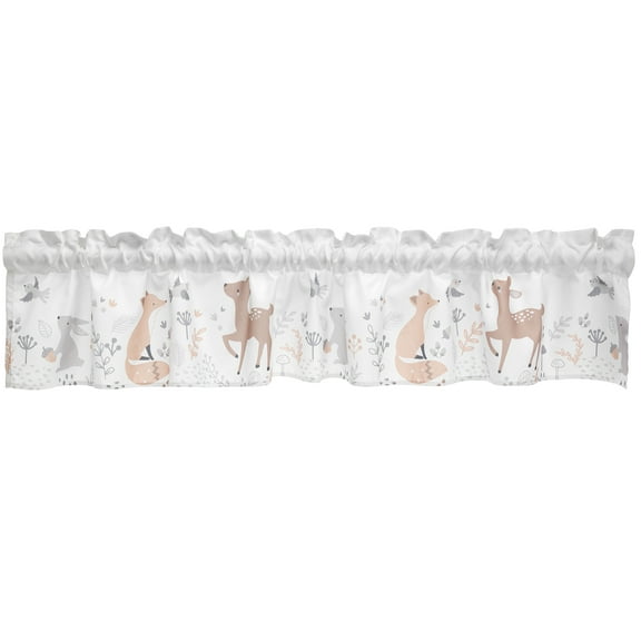 Bedtime Originals Deer Park Gray Window Valance - Deer/Fox