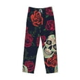 thumbnail image 4 of Balery Men'S Roses Skulls Pants,Sleepwear Pants,Pajama Pants,Pj Bottoms Drawstring And Pockets-Xx-Large, 4 of 9