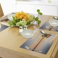 thumbnail image 4 of Ambesonne Nautical Place Mats Set of 4, Boat on Beach Dusk, Standard Size, Blue Peach, 4 of 6