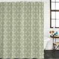 thumbnail image 3 of Sage Green Waterproof Fabric Shower Curtain,Geometric Flower Leaf Diamond Plaid Retro Waterproof Fabric Shower Curtain for Bathroom Curtains Bathtubs Hotel Shower Curtains with 12 Hooks Stall 54x78in, 3 of 8