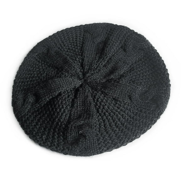 CFMIURAN, Women's Winter Knitted Beret - Warm Soft Solid Color Beanie Hat, Fashionable Knit Cap for Cold Weather Outdoor Daily Wear for Ladies