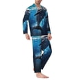 thumbnail image 2 of Pofeuu Ice Blue Ocean Cute Dolphin Print Men's Long Sleeve Pajama Set Pijamas Para Hombres Pijamas Para Hombres Mens Pajamas Set-XX-Large, 2 of 7