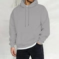 thumbnail image 2 of ZHOUCHANKIDS Mens Autumn and Winter Letter Oversize Loose Hooded Pullover Sweater Top Blouse Coat Gray XXL, 2 of 4