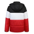 thumbnail image 4 of Lyinloo Men's Hooded Detachable Zipper Cardigan Color Block Warm Cotton Coat Red M, 4 of 6