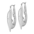 thumbnail image 2 of Primal Silver Sterling Silver Rhodium-plated Dolphin Hoop Earrings, 2 of 5