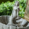 thumbnail image 3 of Evergreen Mermaid Concrete Finish Bird Bath, 3 of 4