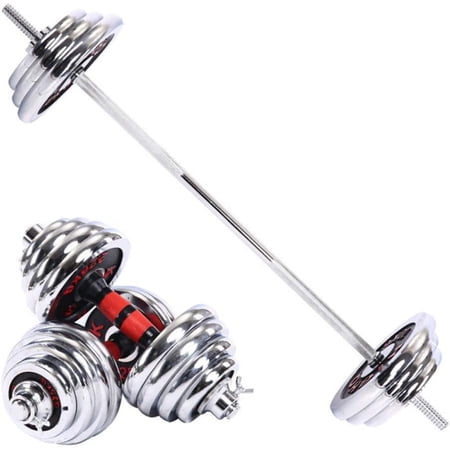 Cast Iron Adjustable Dumbbell Barbell Set (110LB/66LB/44LB), Weight with Connecting Rod 2 in 1 Home Body Workout Exercise Equipment for Men and Woman…