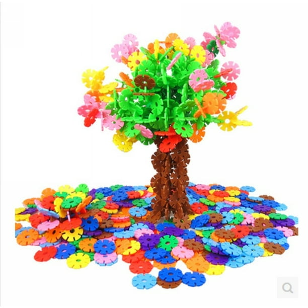 Juego de construcción Brain Flakes, copos de nieve - 280 discos entrelazados - Bloques de construcción creativos y educativos - Seguridad infantil probada - Juguete STEM para niñas y niños