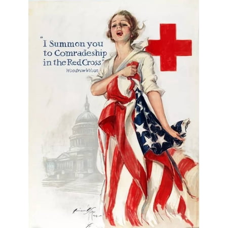 .Decoration Poster.Home Room wall art design.Help American Red Cross.Patriot 11 x 17 Inch Poster