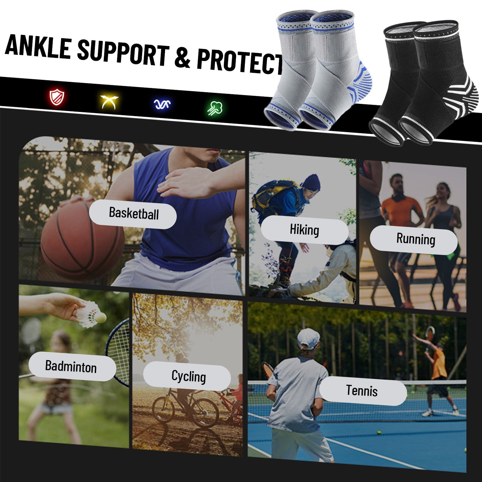 Adjustable Ankle Brace Support for Sports and Activities