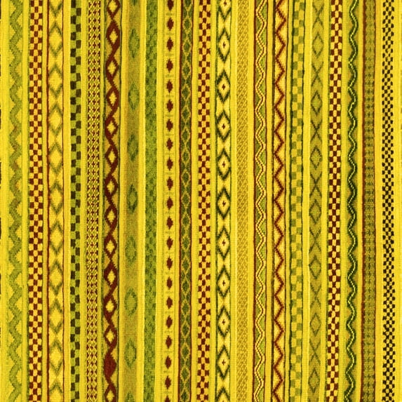 Ahgly Company Indoor Square Abstract Yellow Modern Area Rugs, 8' Square