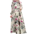 thumbnail image 2 of Qiopertar Robe Longue Mode Femme Col Rond Manches Longues Imprimé Coton Lin Longueur Cheville Robe Longue Liquidation Moins de 5$ en Liquidation Offres d'Accès Anticipé, 2 of 8