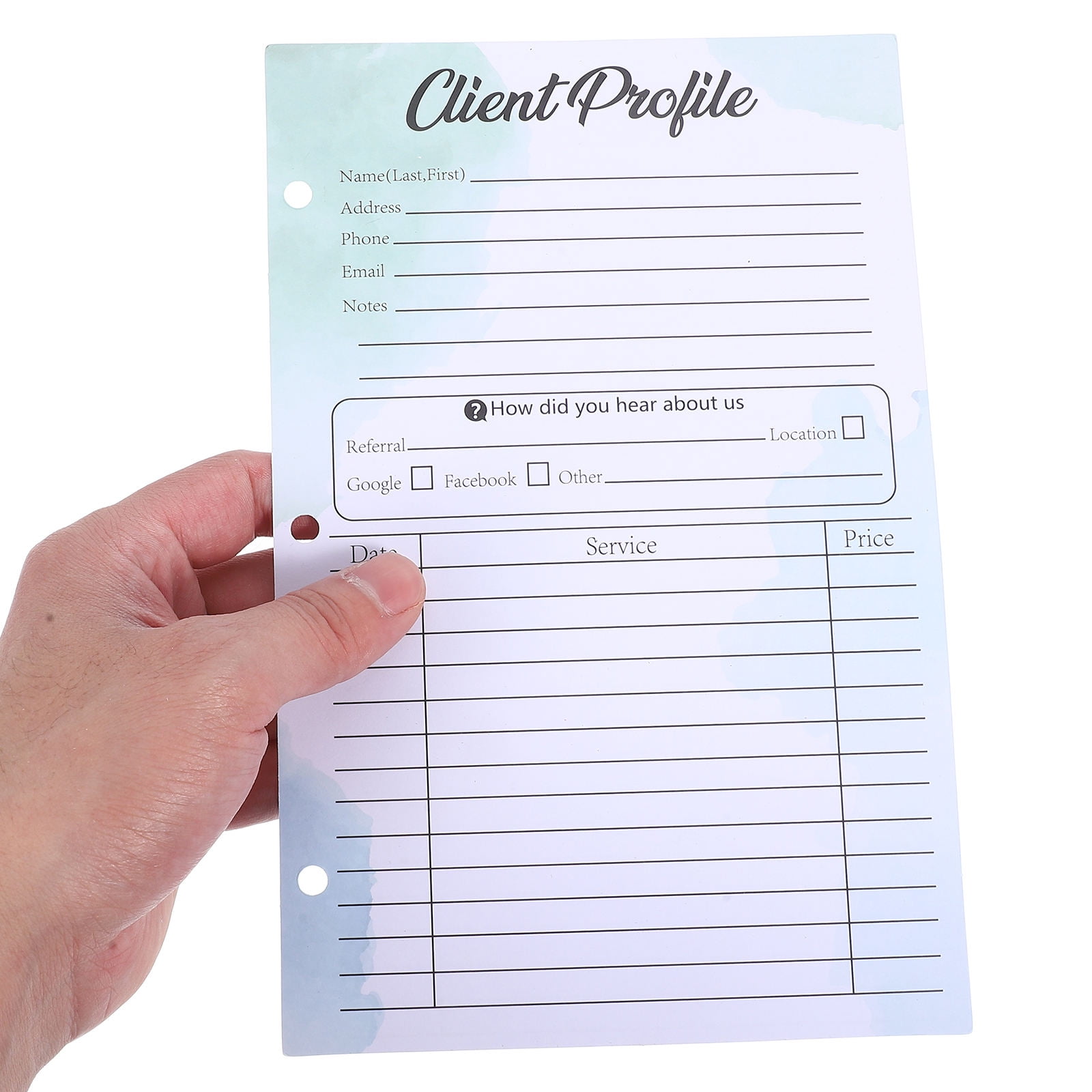 Tineasur Client Profile Cards 50 Pieces - Efficient and Organized Information Recording for Business and Personal Use