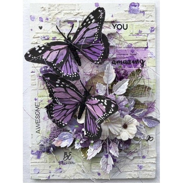 GATYZTORY-pintura de diamante 5d de mariposa, kit de punto de cruz, bordado de mosaico, regalo