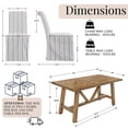 thumbnail image 2 of Dayalane 63" Farmhouse Dining Table Set for 6, Solid Wood Kitchen Table Set with Linen High Back Slipcovered Parsons Dining Chairs for Kitchen Dining Restaurant, 6 Stripe Chairs & 1 Walnut Table, 2 of 8