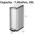 thumbnail image 5 of Slim Kitchen Trash Can, 8 Gallon Garbage Can for Narrow Spaces, Waste Bin with Soft-Close Lid, 5 of 6