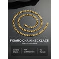 thumbnail image 6 of ChainsProMax Men 5mm 14K Gold Plated Figaro Chain Necklace 316L Stainless Steel Necklace Gift for Dad Mom Fathers Day Mothers Day Gift, 6 of 8