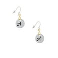 thumbnail image 2 of Delight Jewelry Silvertone Large Script Letter - A - 3/4'' Disc - Gold Tone Infinity French Earrings, 2 of 4