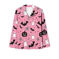thumbnail image 6 of Fewfanhot Pajama Sets for Women 2 Piece Halloween Long Sleeve Sleepwear Soft Loungewear Two Piece Button Down Pjs Lounge Set, 6 of 9
