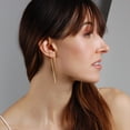 thumbnail image 2 of Spike Triangle Threader Hoop Earrings - Long Geometric Arrow Thin Wire Drop Dangles, 2 of 9