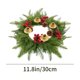 thumbnail image 3 of Corona navideña con velas y portavelas | Decoración navideña de PVC para mesa, repisa y ventana | Centro de mesa festivo verde y dorado con cascabeles y lazos, 3 of 6