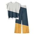 thumbnail image 1 of Blouses pour Femmes Ensemble Décontracté à la Mode Sans Manches devant Court derrière Long Haut Sans Manches et Pantalon, 1 of 1