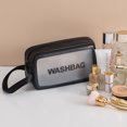 thumbnail image 1 of Bolsa de lavado portátil de gran capacidad, bolsa de almacenamiento de cosméticos impermeable de PVC transparente de viaje portátil para mujer, 1 of 6