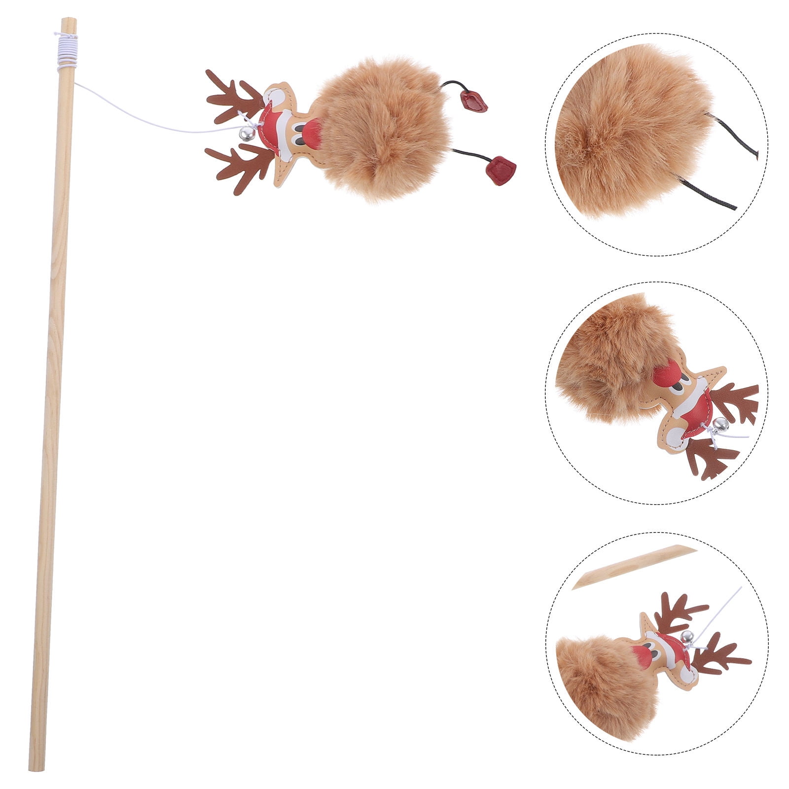 KONTONTY Playthings For Cats Reindeer Kitten Teaser Khaki 1 Set Bonding Tool Indoor Cat Toys