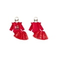 thumbnail image 2 of Loicainy Infant Baby Girl Christmas Outfit 3 6 9 12 18 Months Long Sleeve Romper Tulle Skirt Headband Clothes Set, 2 of 9