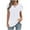 White, variant on Jalioing Short Sleeve Shirts for Women Pleated Cross V Neck Trendy Tops Flowy Loose Summer Tunic Blouses