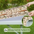 thumbnail image 6 of Colorful Mushroom Botanical Beige Pattern Square Fitted Tablecloth with Elastic Edge,Square Table Cover,Washable Elastic Table Cover for Home Kitchen Party Decor 34"x34", 6 of 6
