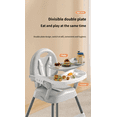 thumbnail image 6 of 3-in-1 Baby High Chair & Baby Feeding Chairs & Baby scooter with Portable Dining Chairs for 0-36 Months,Steel Pipes,Pink, 6 of 9