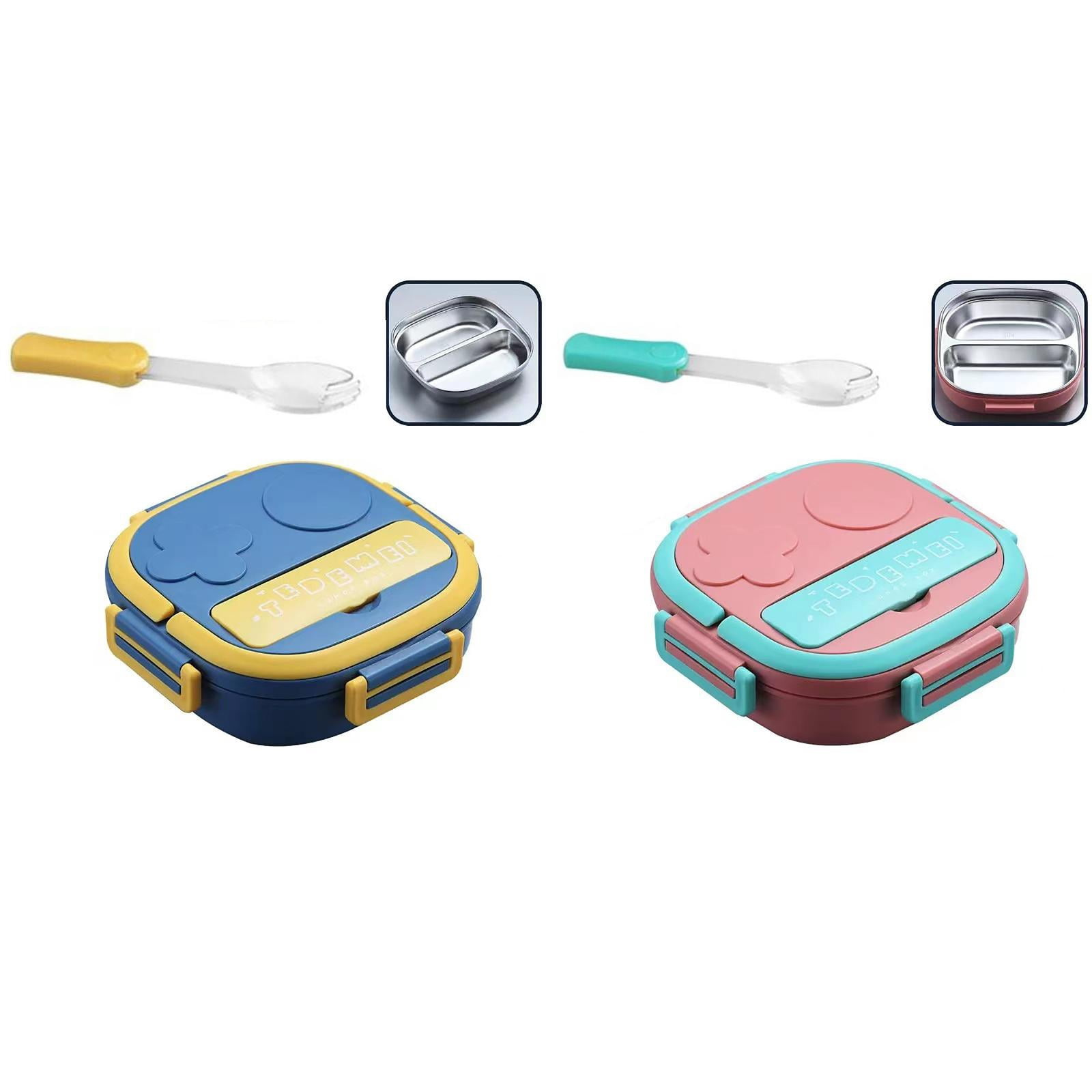 MOPOOR Stainless Steel Lunch Box, Mini Bento,Easy Open Leak Proof Food Containers with Silicone Lids - Perfect Metal Toddler Lunch Box for Daycare and School