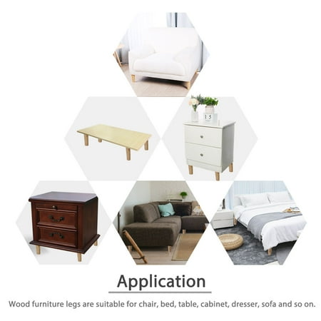 6 Inch Round Wood Furniture Legs Cabinet Feet Replacement Height 6 Inch Round Wood Furniture Legs Cabinet Feet Replacement Height Adjuster 2pcs Image 1 Of
