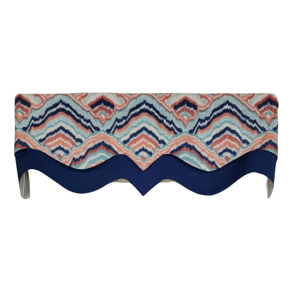RLF Home 3" Rod Pocket High Quality Fabric Frequency D-Regal Valance for Windows 50" x 17" Navy