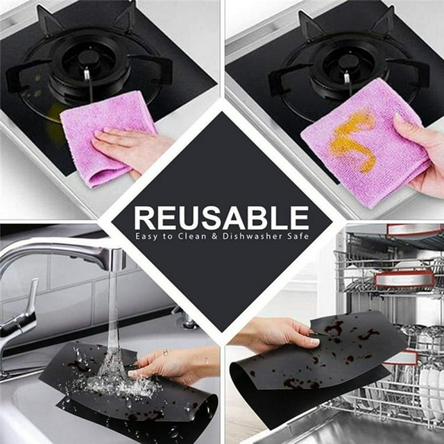 Coussins de Cuisinière à Gaz Antiadhésifs Réutilisables Protecteur de Brûleur pour Cuisine