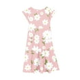 thumbnail image 3 of Flower Girl Dress Short Sleeve Summer Casual Dresses Fashion Crewneck Vacation Dress with Pocket Size 6M-15Y, 3 of 4