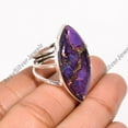 thumbnail image 2 of Large Purple Copper Turquoise Gemstone 925 Sterling Silver Statement Ring for Men and Women, 2 of 5
