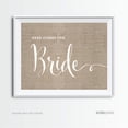 thumbnail image 1 of Here Comes The Bride Burlap Wedding Party Signs, 1 of 1