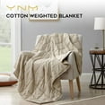 thumbnail image 6 of YnM Original Cotton 60 x 80 In 20 Lb 2 Person Weighted Blanket for Queen & King Beds, Khaki, 6 of 6