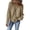 Khaki, variant on Women Pullover Sweatshirt Waffle Knit Off Shoulder Raglan Sleeve Tops,Long Sleeve Ruched Front Hem Loose Fit Casual Layering Blouse,S