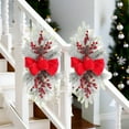 thumbnail image 6 of Christmas Decorations Christmas Teardrop Swags Snow Frost Needles Christmas Garland Winter Pine Needles Swag for Window Home Stairs Indoor Outdoor Decor 25.59x11.81in, 6 of 6