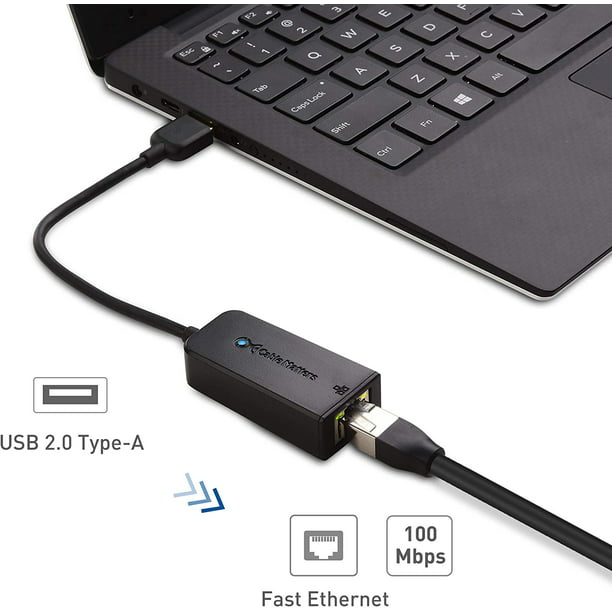 Cable Matters to Ethernet Adapter Cable 2.0 to / USB to RJ45) Supporting 10 / 100 Mbps Ethernet Network in Black - Walmart.com