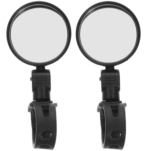 2 espejos retrovisores universales ajustables para manillar de bicicleta, con rotación de 360°, para bicicletas de montaña y carretera (negro)