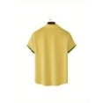 thumbnail image 2 of Mens Casual Hawaiian Floral Shirts Short Sleeve Button Down Tropical Shirts Beach Summer Shirts Yellow M, 2 of 6