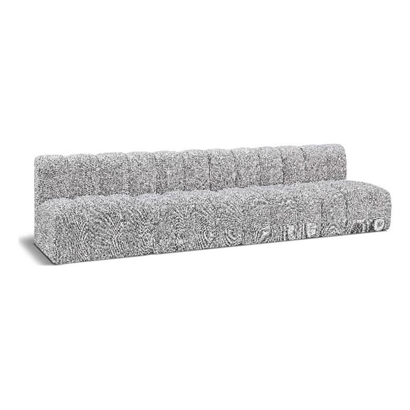 Meridian Furniture Arc Grey Boucle Fabric Modular Sectional